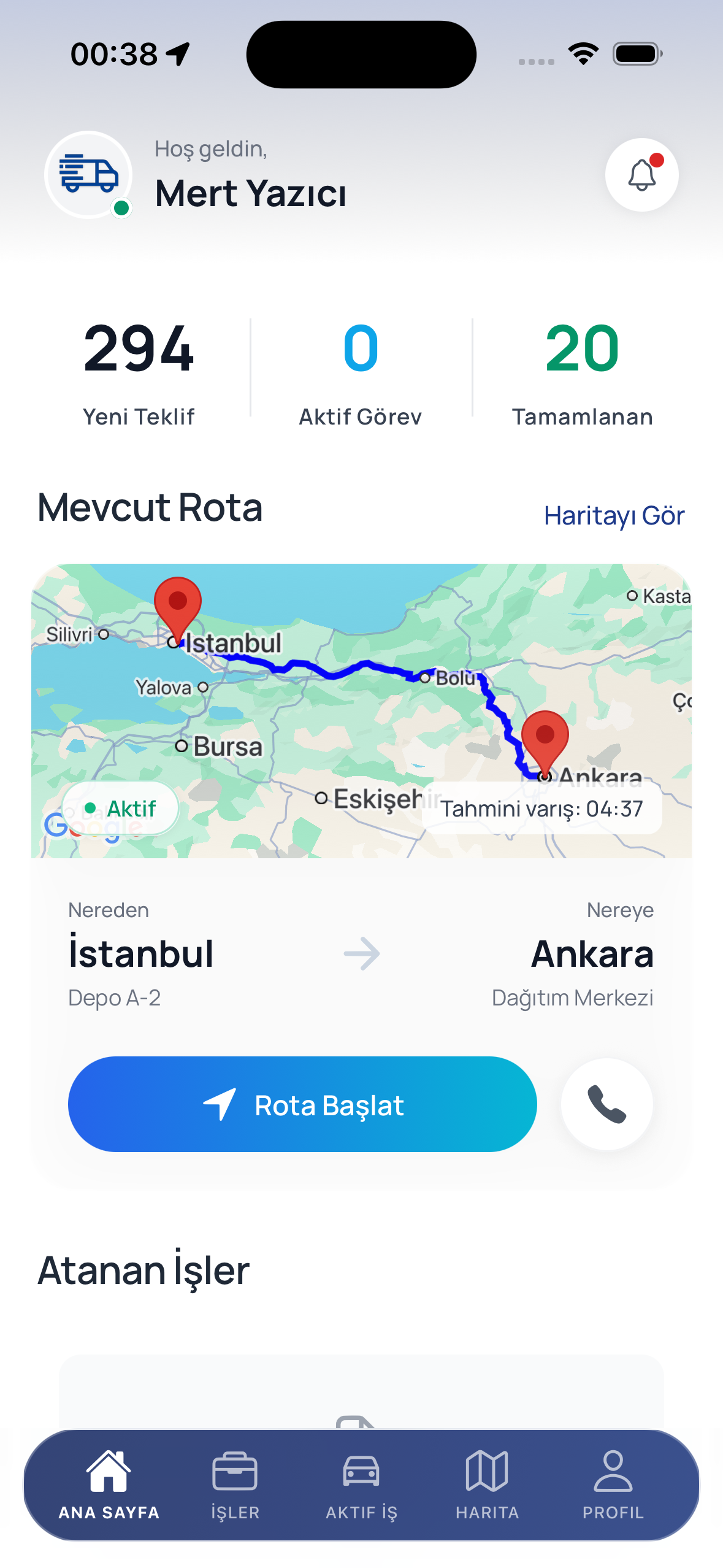 Sürücü Ekran Görüntüsü