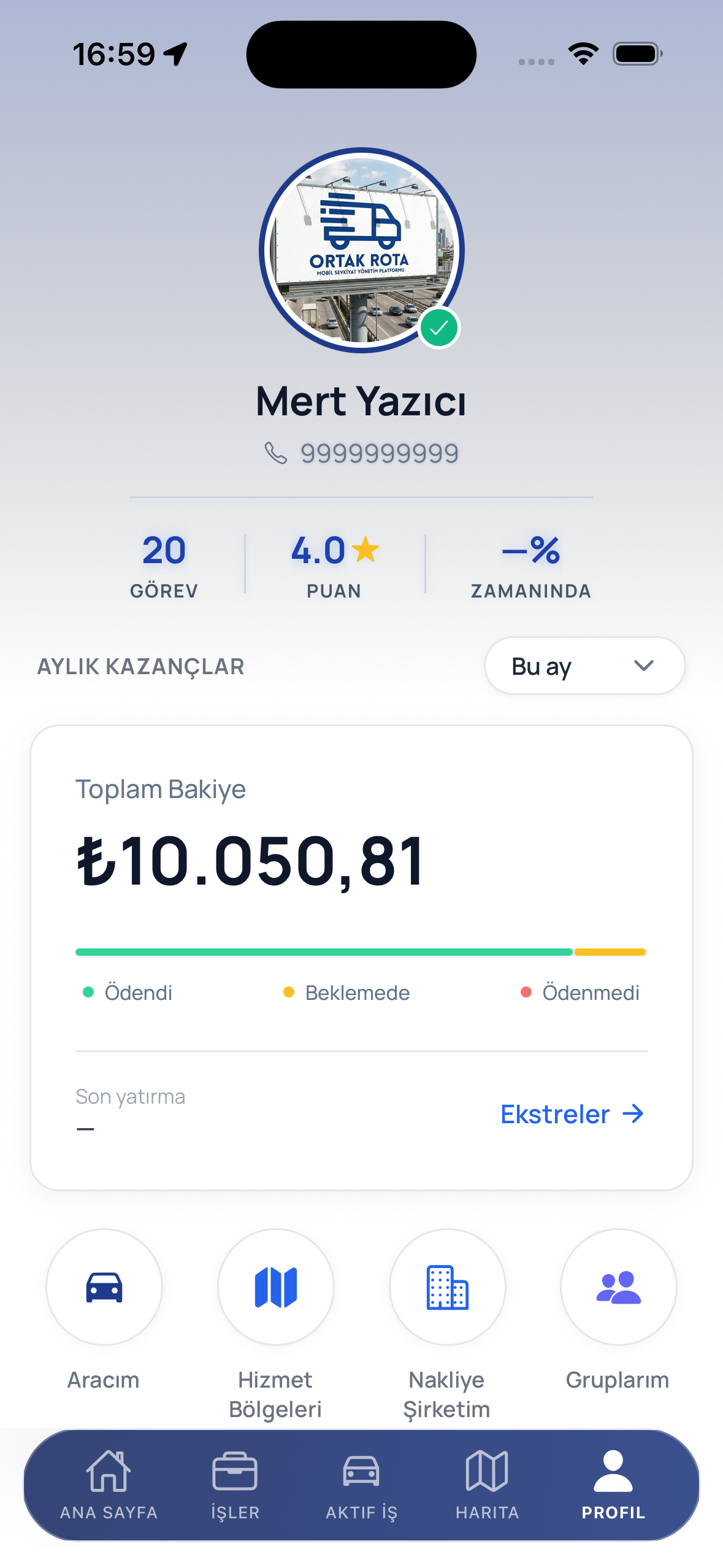 Sürücü Ekosistem Ekranı